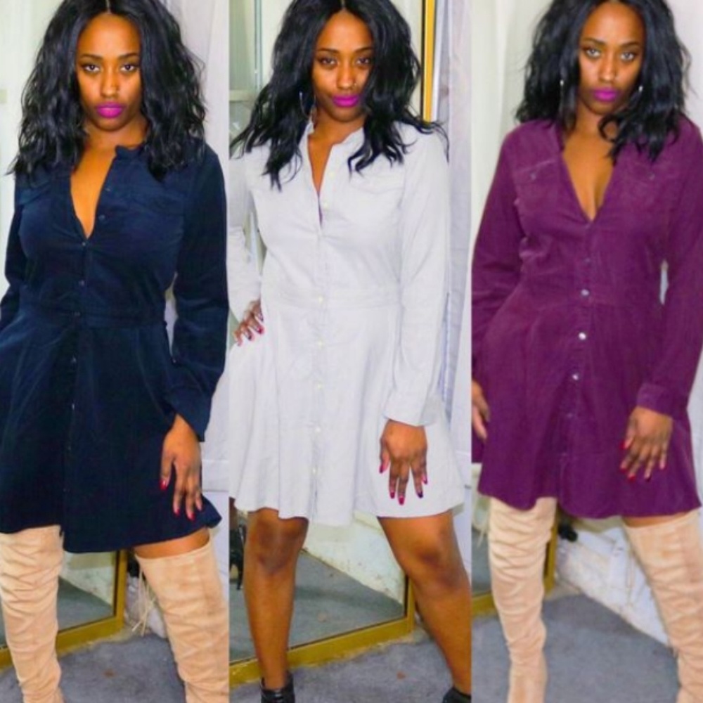 Button Down Flare Dress